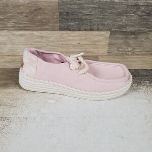 Hey Dude Wendy Espadrille Hibiscus Womens Loafers Shoes Sz 7 Pale‎ Lilac Multi